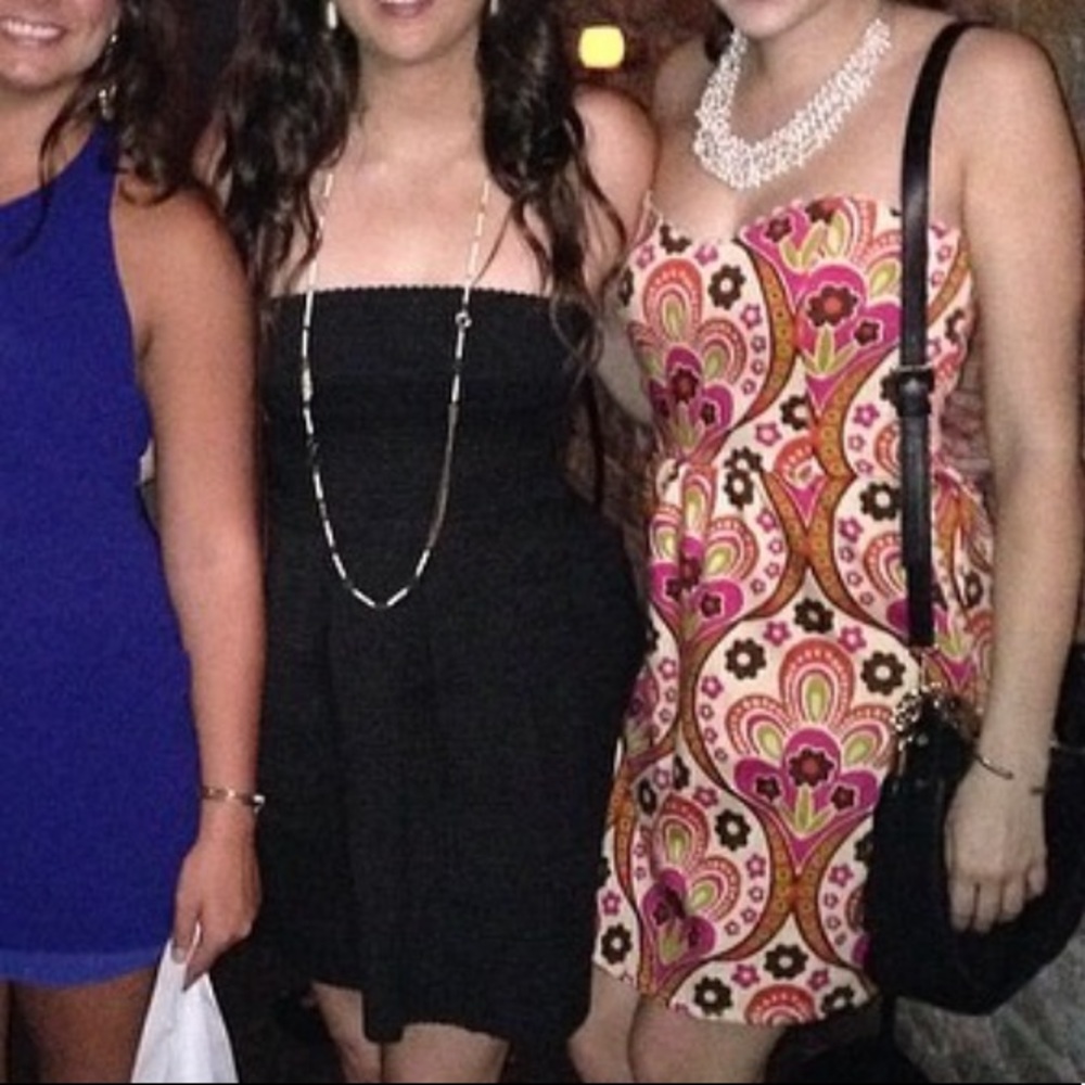 Judith March floral strapless dress w/ pockets